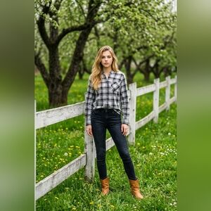 Patagonia Gray Plaid Button Down Shirt